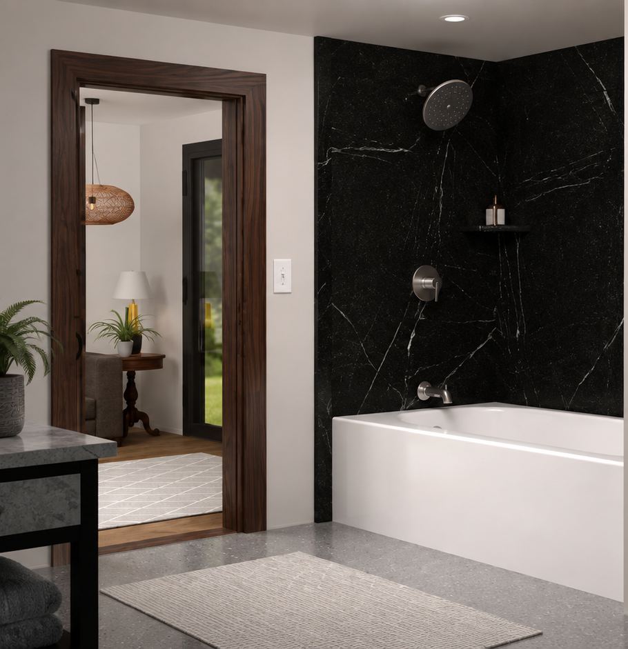 Bath Again marble tub and shower remodel